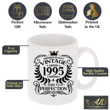Personalised Vintage Milestone Birthday Mug and/or Coaster (All Ages)