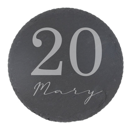 Personalised Gin Glass & Coaster – Engraved Name and Age Birthday Gift