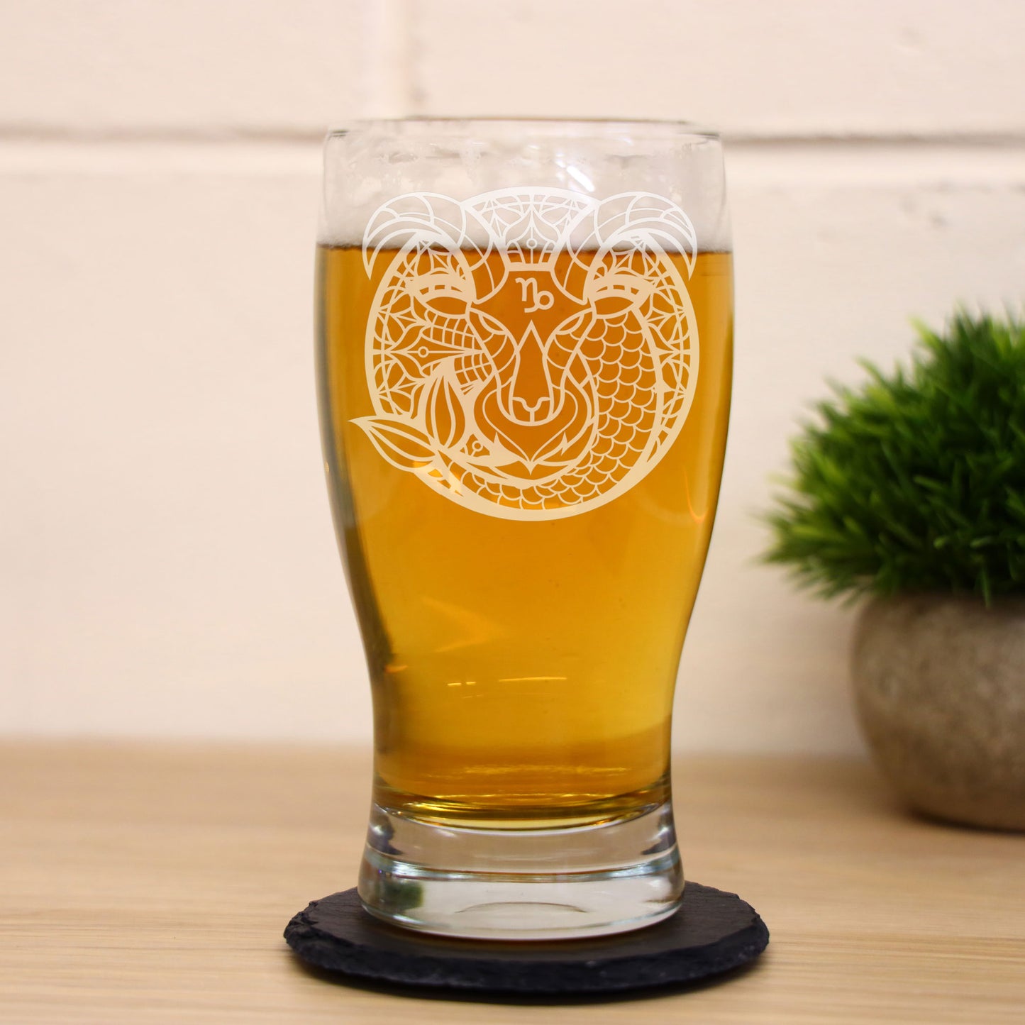 Capricorn Zodiac Engraved Pint Glass  - Always Looking Good -   