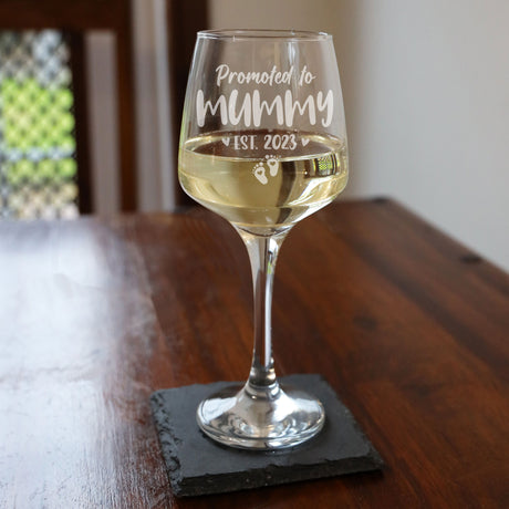 Pregnancy Announcement Gift - Promoted To Mummy Engraved Wine Glass  - Always Looking Good -   