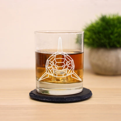 Shark Engraved Whisky Glass  - Always Looking Good -   