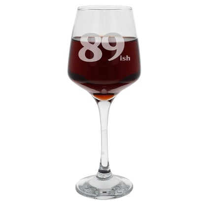 Milestone Birthday Gifts - 'ish' Design Engraved Wine Glass and/or Coaster Set