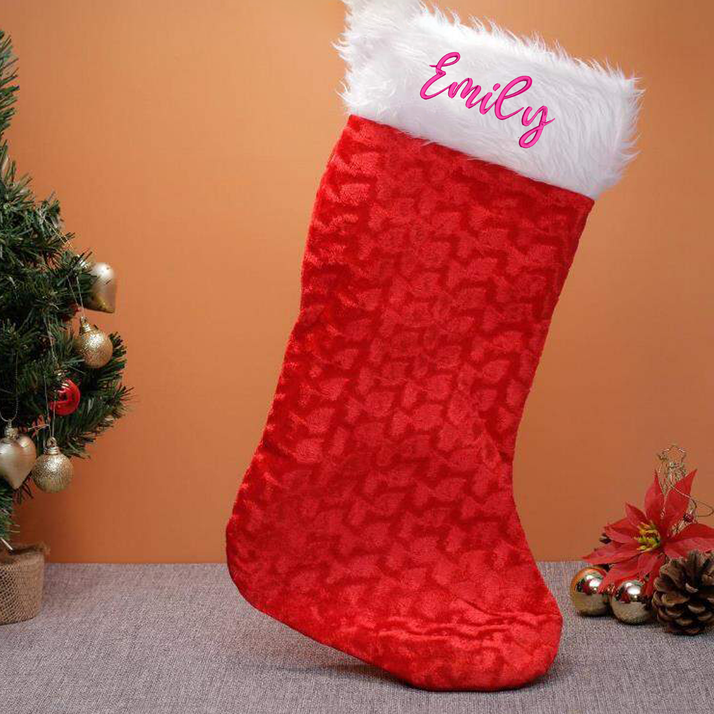 Extra Large Personalised Jumbo Plush Christmas Stocking Embroidered with Any Name