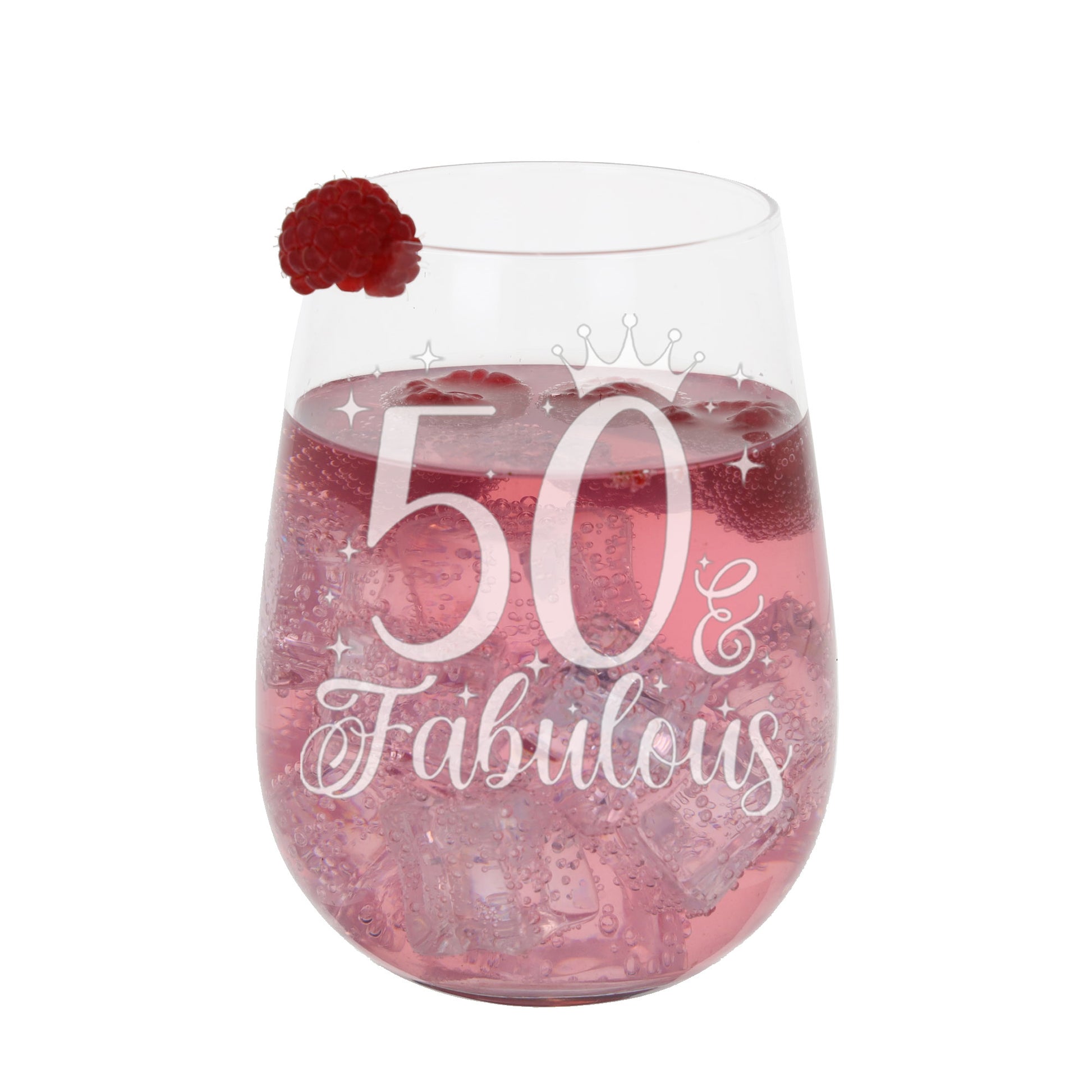 50 & Fabulous Engraved Stemless Gin Glass and/or Coaster Set  - Always Looking Good -   