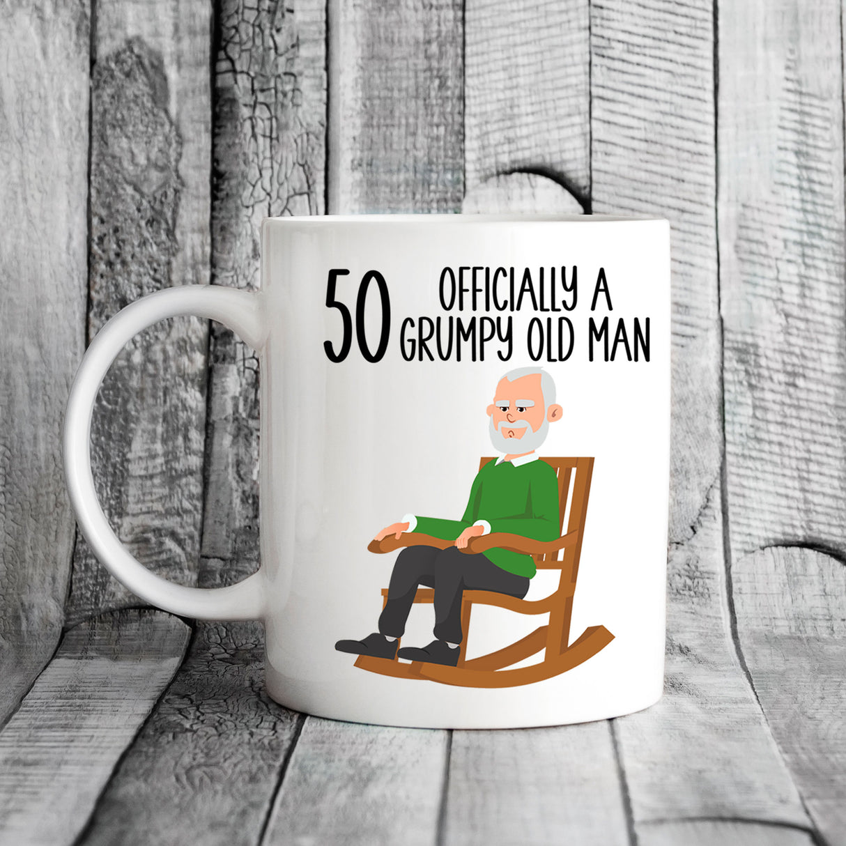 Officially A Grumpy Old Man Personalised Birthday Ceramic Mug – Funny Birthday Gift for Him