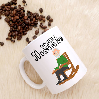 Funny Birthday Mug and/or Coaster Gift “Officially A Grumpy Old Man”