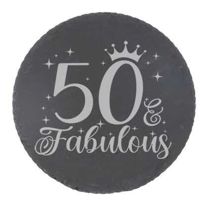 AGE & Fabulous Gifts - Engraved Gin Glass & Coaster For Birthday (18-100)