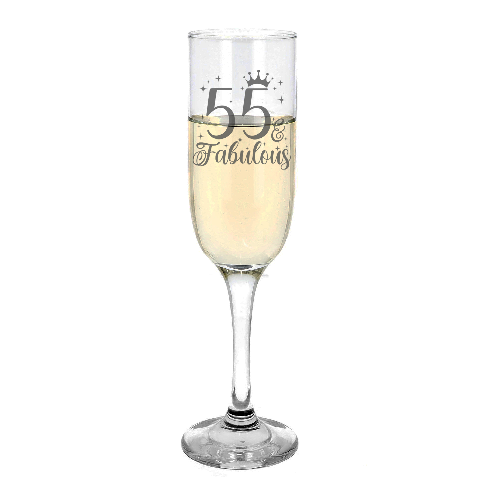 55 & Fabulous Engraved Champagne Glass and/or Coaster Set  - Always Looking Good -   