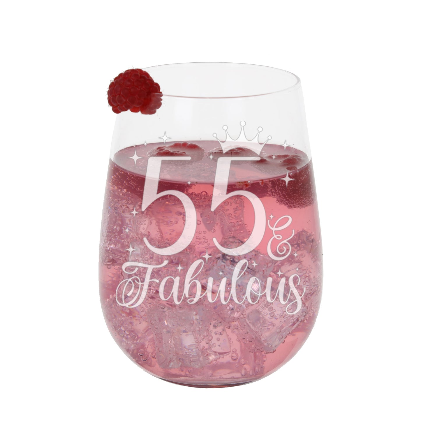 55 & Fabulous Engraved Stemless Gin Glass and/or Coaster Set  - Always Looking Good -   