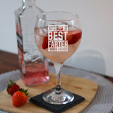 Best Farter I Mean Father Engraved Goblet Gin Glass – Funny Gift for Dad