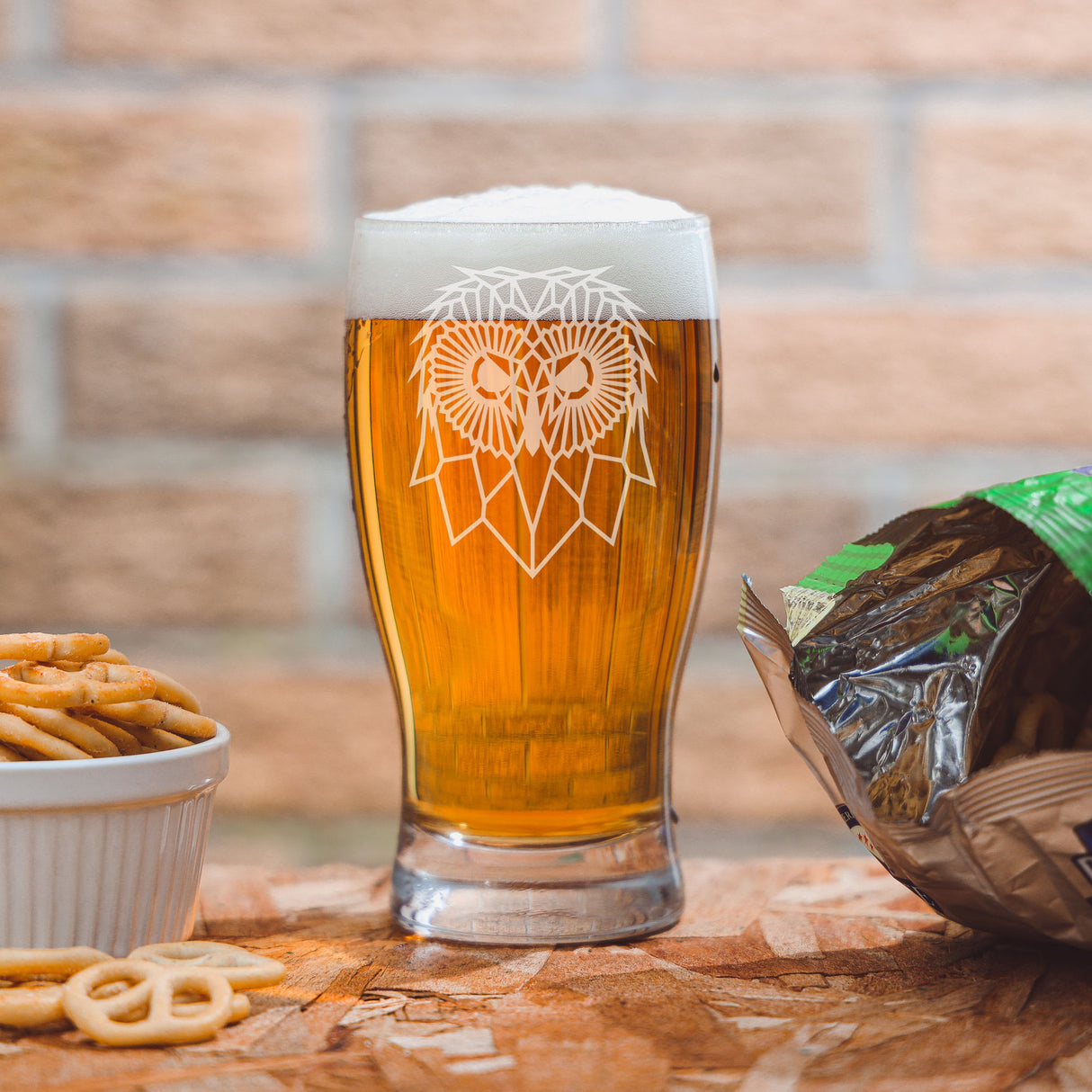 Cute Owl Engraved Beer Pint Glass  - Always Looking Good -   