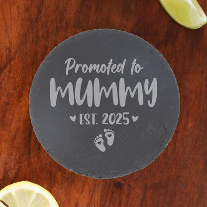 Pregnancy Announcement Gift - “Promoted To...” Engraved Wine Glass