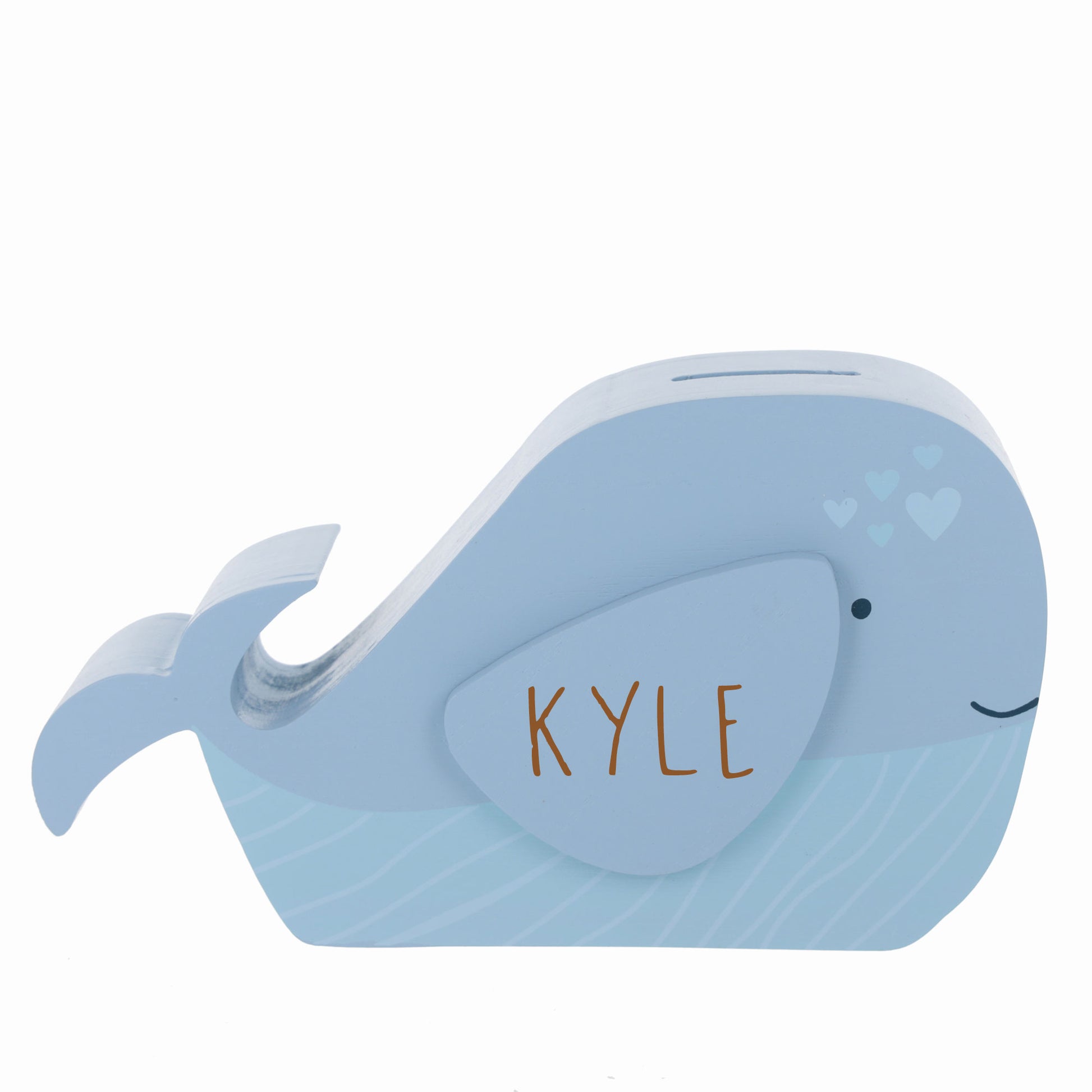 Personalised Engraved Kids Whale Money Box with Name  - Always Looking Good -   