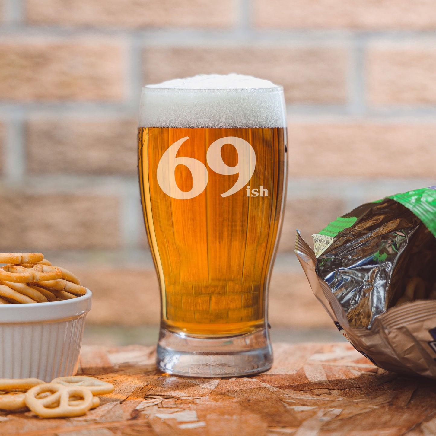 69ish Pint Glass and/or Coaster Set  - Always Looking Good -   