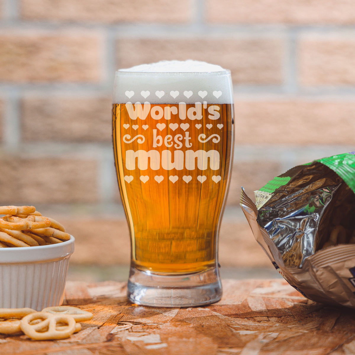 “Worlds Best Mum” Engraved Beer Glass and/or Coaster Gifts For Mum
  - Always Looking Good -   