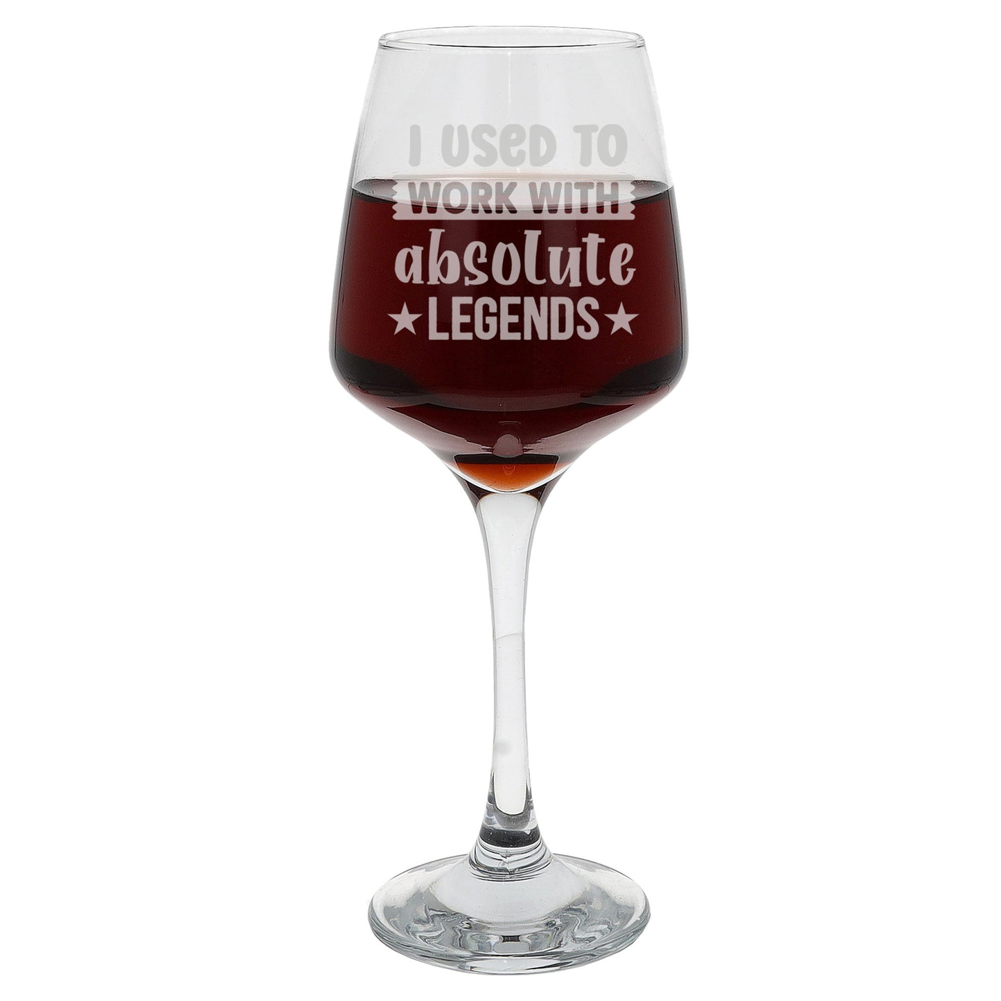 I Used To Work With Absolute Legends Engraved Wine Glass & Coaster -Leaving Gift