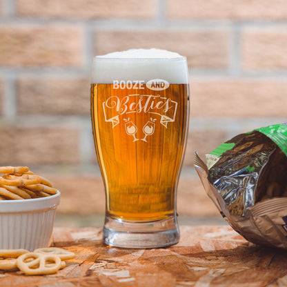 Booze and Besties Engraved Beer Pint Glass and/or Coaster Set  - Always Looking Good -   pint glass gift