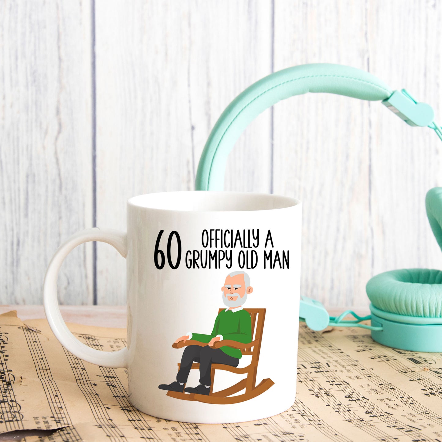 60 Officially A Grumpy Old Man Mug and/or Coaster Gift  - Always Looking Good -   