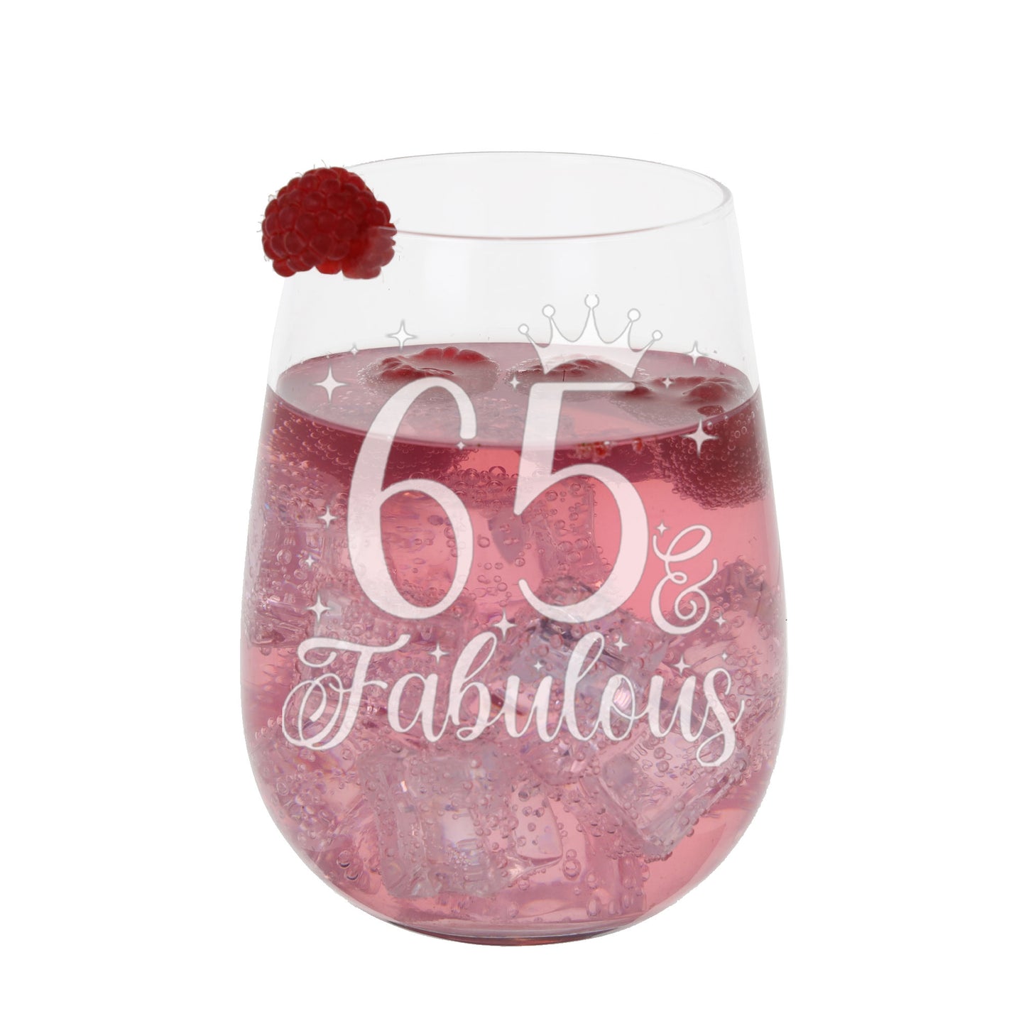 65 & Fabulous Engraved Stemless Gin Glass and/or Coaster Set  - Always Looking Good -   