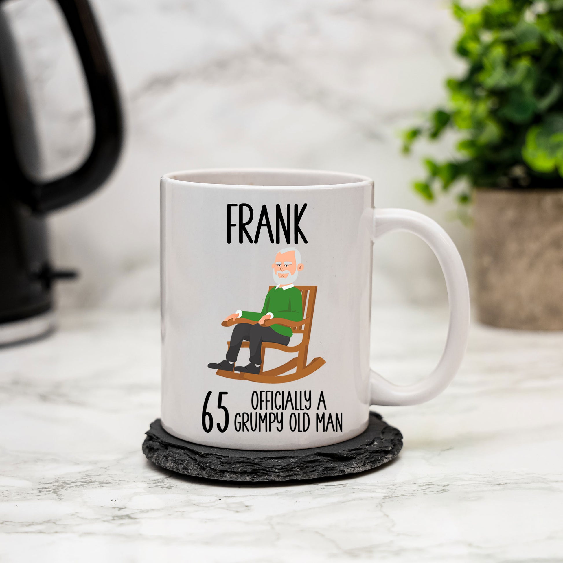 65 Officially A Grumpy Old Man Mug and/or Coaster Gift  - Always Looking Good -   