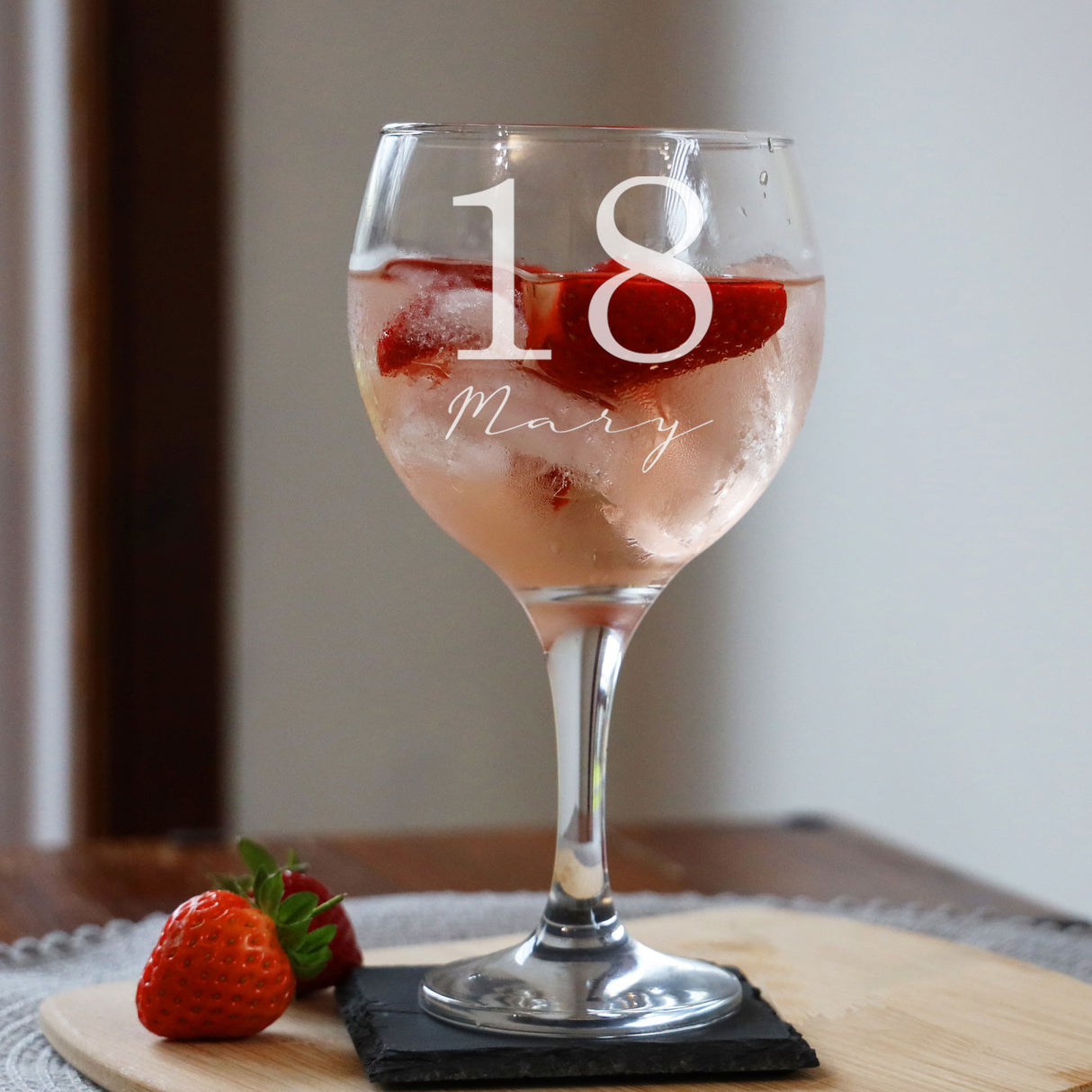 Personalised Engraved Name and Age Goblet Gin Glass – Birthday Gift