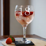 Personalised Engraved Name and Age Goblet Gin Glass – Birthday Gift