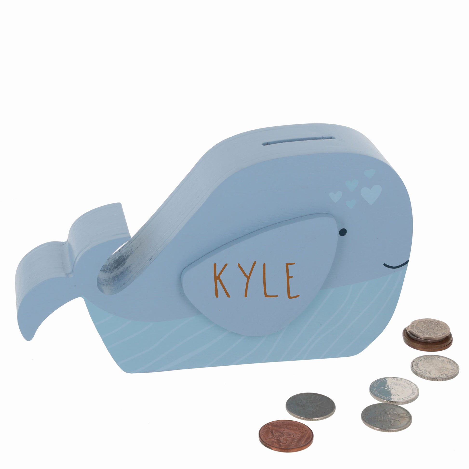 Personalised Engraved Kids Whale Money Box with Name  - Always Looking Good -   