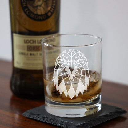 Whisky Glass Engraved with Eagle   - Always Looking Good -   