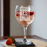 Best Farter I Mean Father Engraved Goblet Gin Glass – Funny Gift for Dad