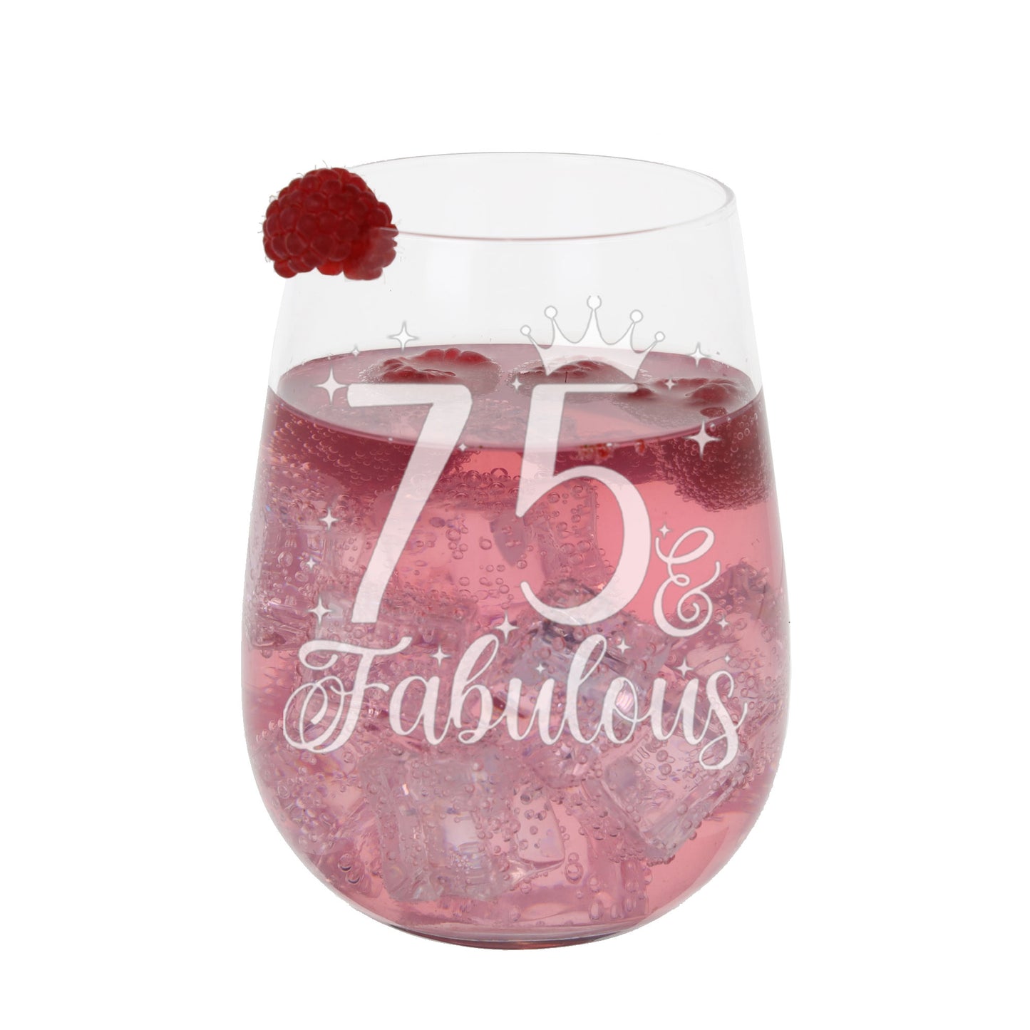 75 & Fabulous Engraved Stemless Gin Glass and/or Coaster Set  - Always Looking Good -   