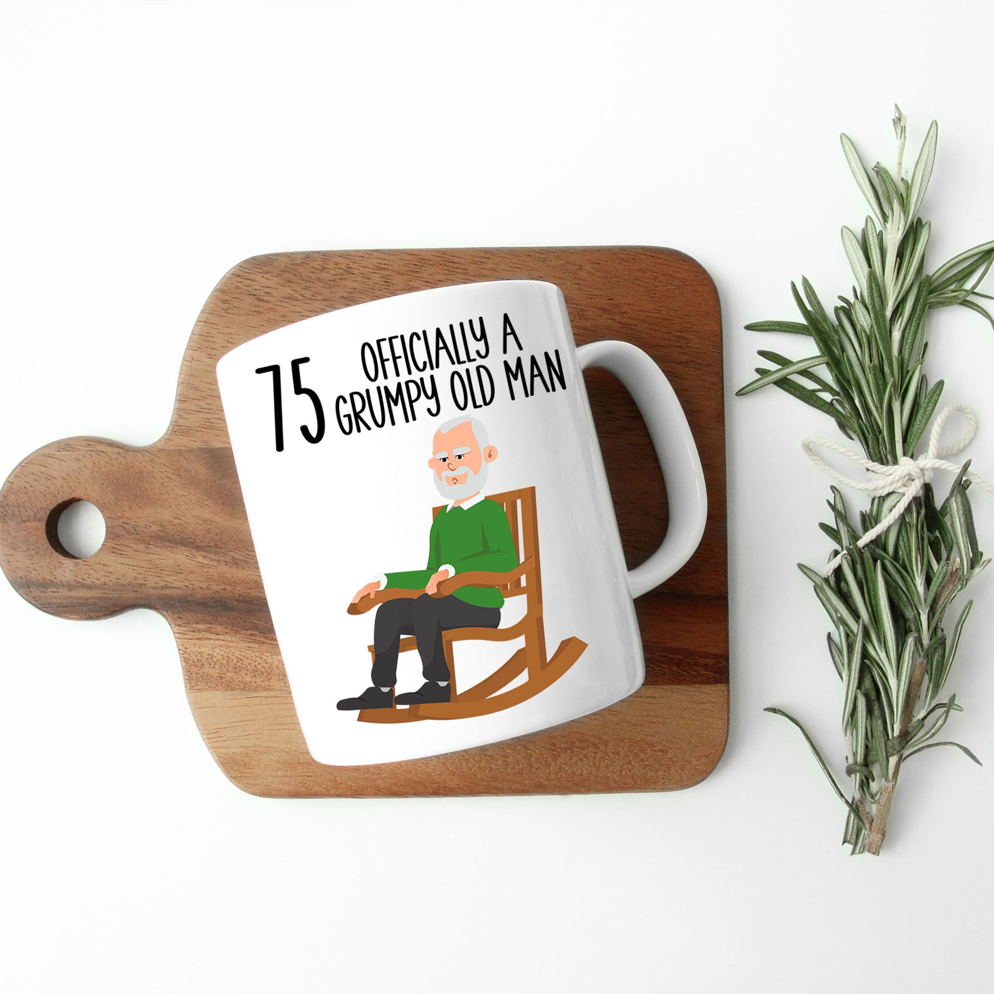 75 Officially A Grumpy Old Man Mug and/or Coaster Gift  - Always Looking Good -   