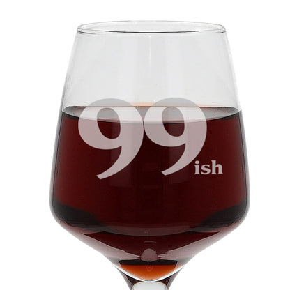 Milestone Birthday Gifts - 'ish' Design Engraved Wine Glass and/or Coaster Set