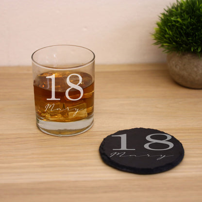 Personalised Whisky Glass with Name & Age – Birthday Gift for Him