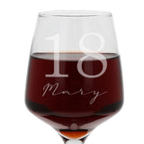 Personalised Age & Name Engraved Wine Glass – Milestone Birthday Gift