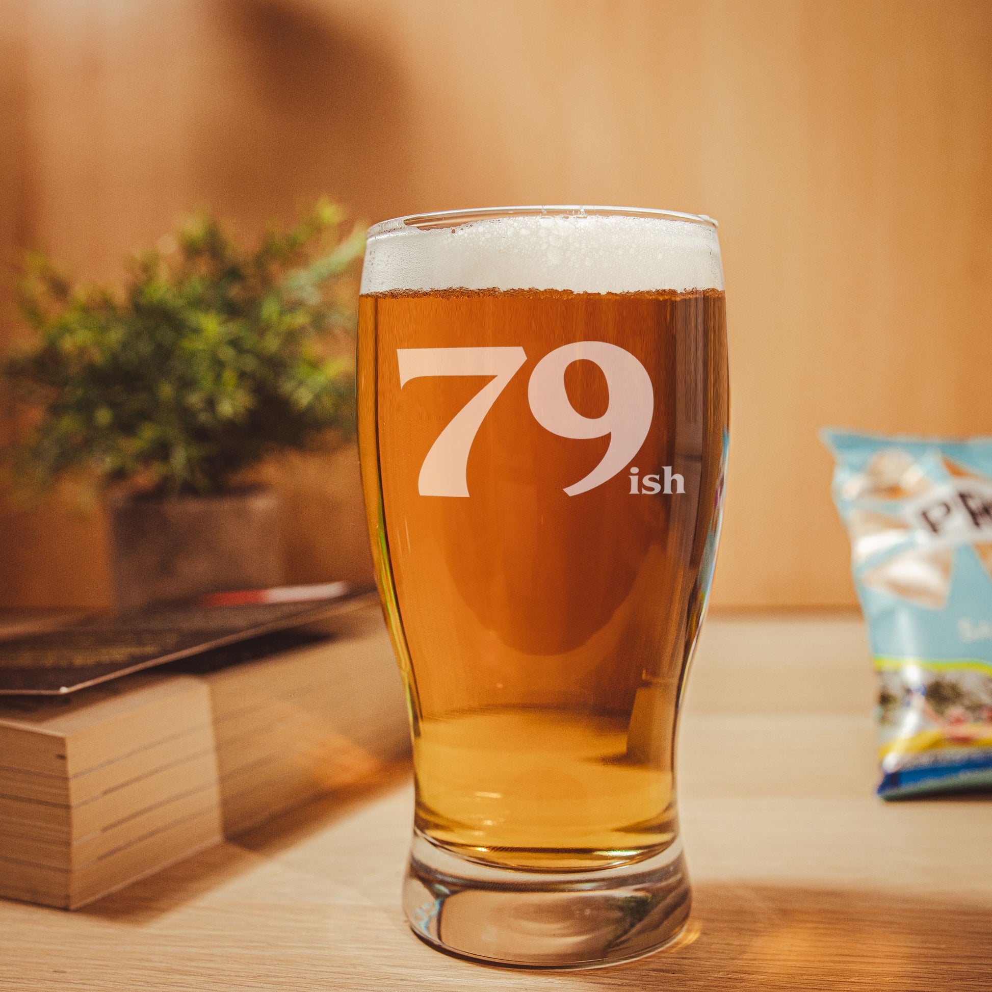 79ish Pint Glass and/or Coaster Set  - Always Looking Good -   