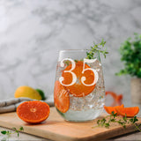 Personalised Engraved Name and Age Stemless Gin Glass – Birthday Gift
