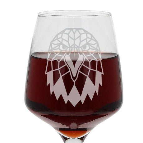 Eagle Laser Engraved Wine Glass  - Always Looking Good -   