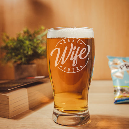 Best Wife Ever Engraved Beer Pint Glass and/or Coaster Set  - Always Looking Good -   Beer glass gift for wife – “Best Wife Ever” engraved pint glass and coaster set. Thoughtful beer glass gift set for birthdays, anniversaries, or just because.