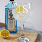 Personalised Engraved Name and Age Goblet Gin Glass – Birthday Gift