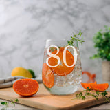Personalised Engraved Name and Age Stemless Gin Glass – Birthday Gift