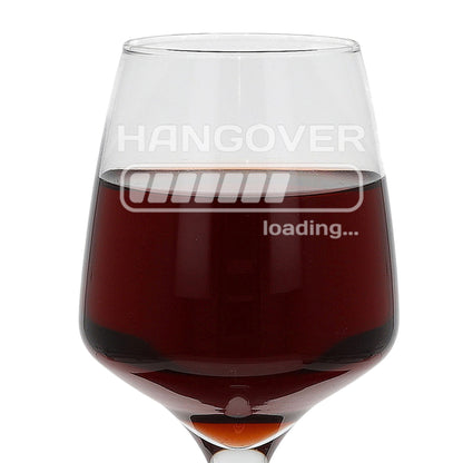 “Hangover Loading” Engraved Novelty Wine Glass with Name