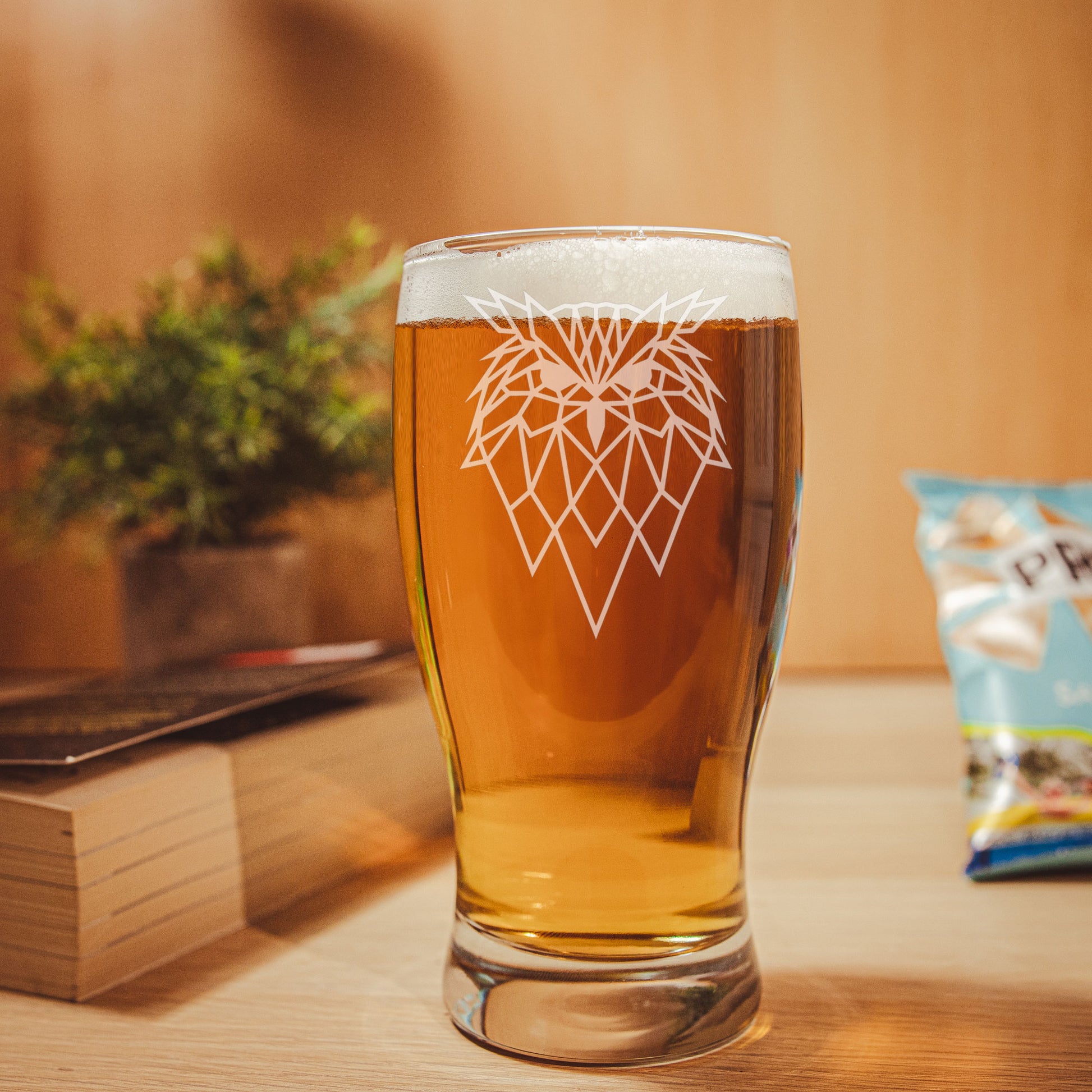Owl Engraved Pint Glass  - Always Looking Good -   