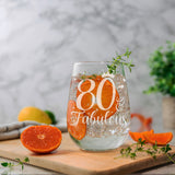 Age and Fabulous Engraved Stemless Gin Glass – Milestone Birthday Gift (18–100)
