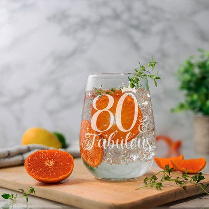AGE & Fabulous Gifts - Engraved Gin Glass & Coaster For Birthday (18-100)