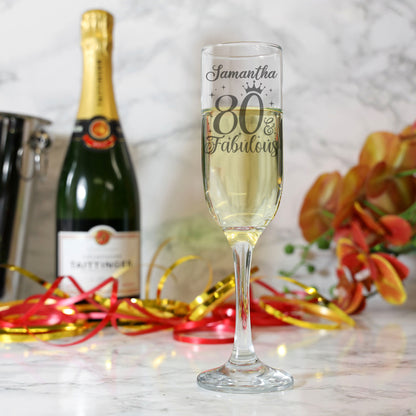 AGE & Fabulous Gifts - (18-100) Age Engraved Champagne Glass and/or Coaster