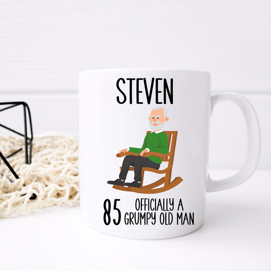 Officially A Grumpy Old Man Personalised Birthday Ceramic Mug – Funny Birthday Gift for Him