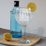 Best Farter I Mean Father Engraved Goblet Gin Glass – Funny Gift for Dad