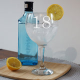 Personalised Engraved Name and Age Goblet Gin Glass – Birthday Gift