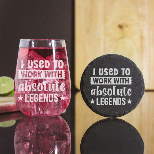 I Used to Work with Absolute Legends Engraved Stemless Gin Glass