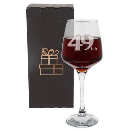 Milestone Birthday Gifts - 'ish' Design Engraved Wine Glass and/or Coaster Set